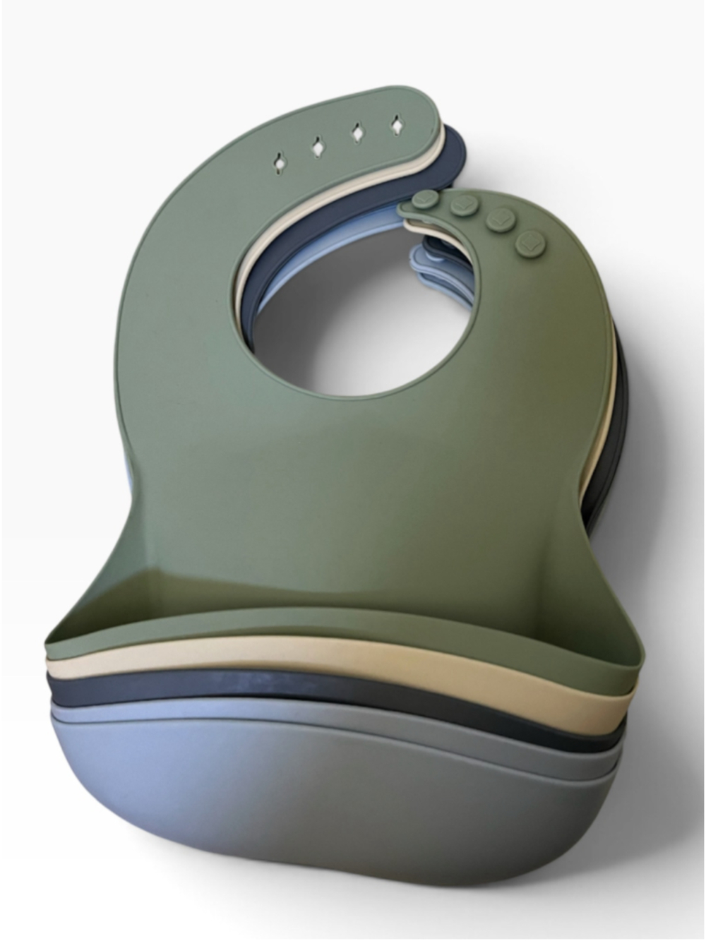 Set of 5 PandaEar Silicone Bibs for Boys Girls for Babies & Toddlers